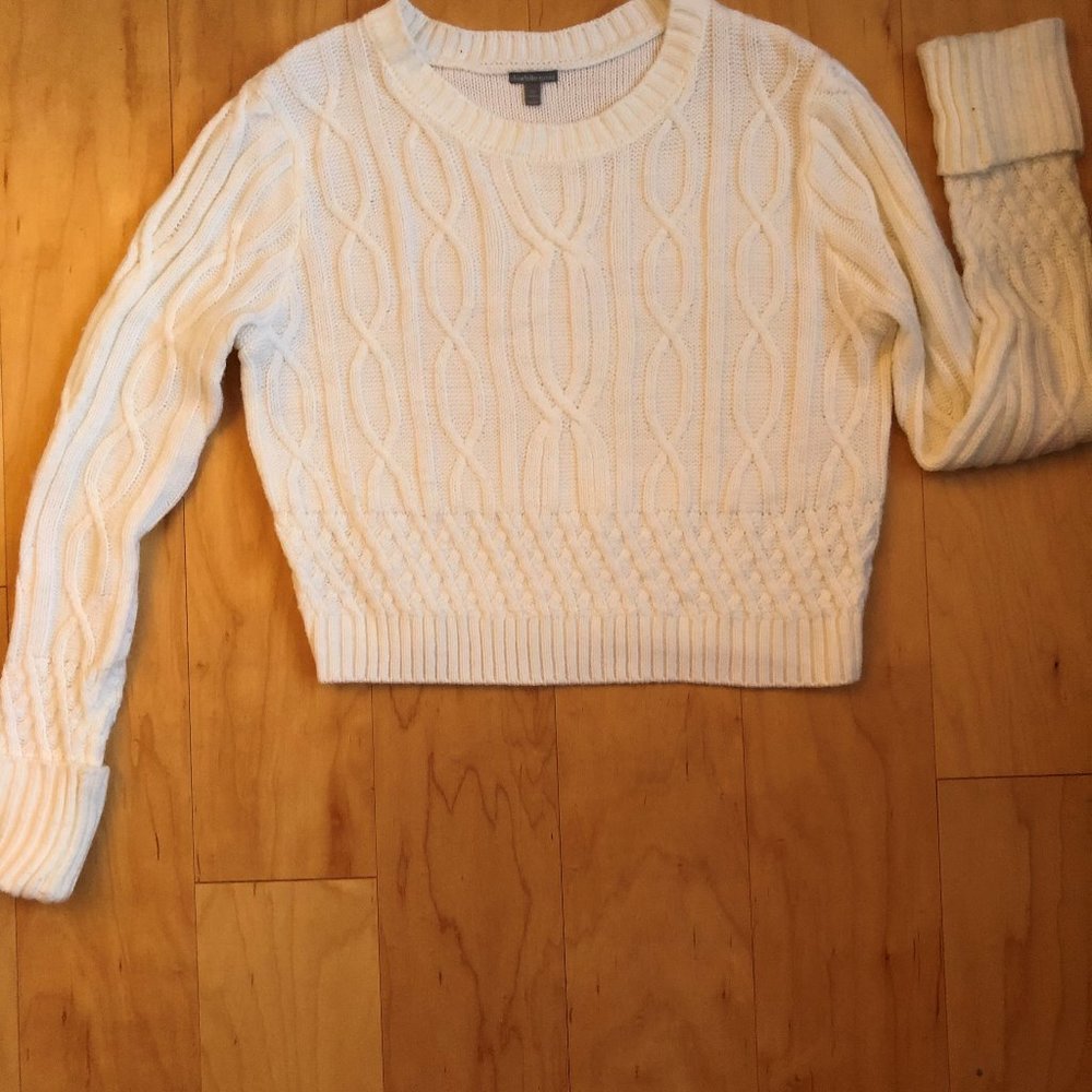 Cable Knit Sweater, Crop-Top